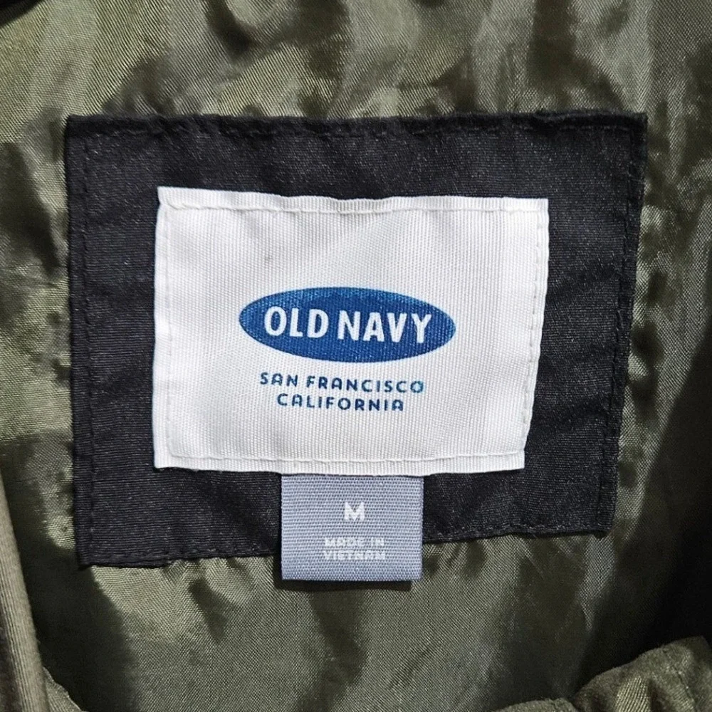 Old Navy Mens Anorak Bold Field Jacket Olive Green Hooded 826944-01 Size Medium